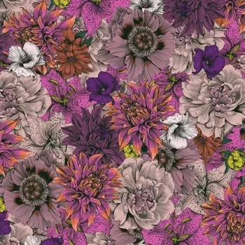 heterojen vinil floral – 270005E Flower rhapsody pink