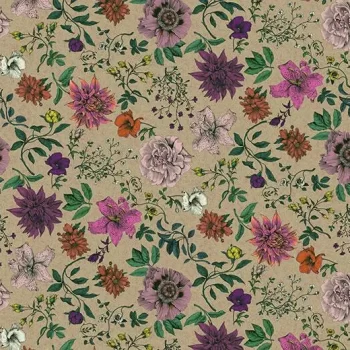 heterojen vinil floral – 270002E Dahlia bouquet XS ecru
