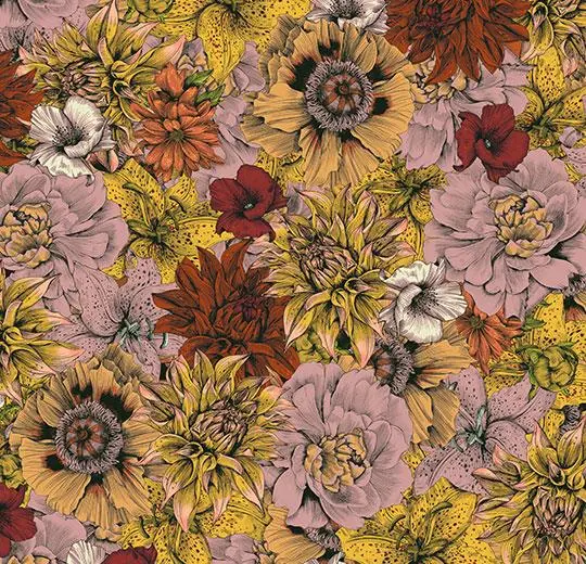 heterojen vinil floral – 270006E Flower rhapsody rust