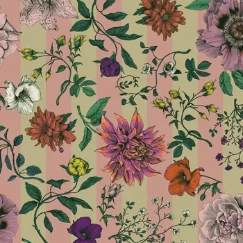 heterojen vinil floral – 270011E Dahlia stripe ecru pink