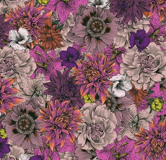heterojen vinil floral – 270005E Flower rhapsody pink