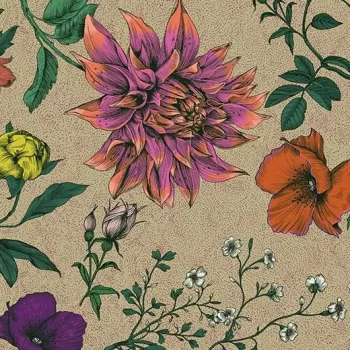 heterojen vinil floral – 270001E Dahlia bouquet XL ecru