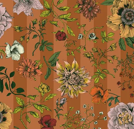 heterojen vinil floral – 270010E Dahlia stripe terra-brown