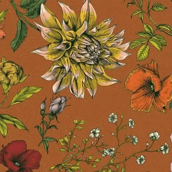 heterojen vinil floral – 270009E Dahlia bouquet XL terra